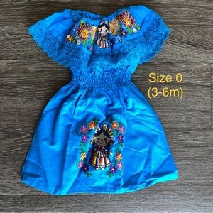 green emerald velvet dress Traditional Mexican Girl Embroidered Dress 2-8 – unik Retail main image 1